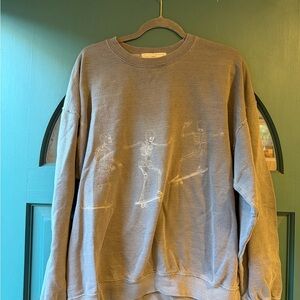 Urban Outfitters Gray Skeleton Graphic Crewneck Sweater